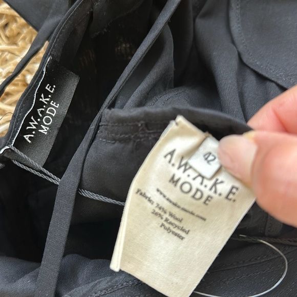 A.W.A.K.E. MODE Layered Wool-Blend Midi Dress Black Size 10 - Picture 6 of 11